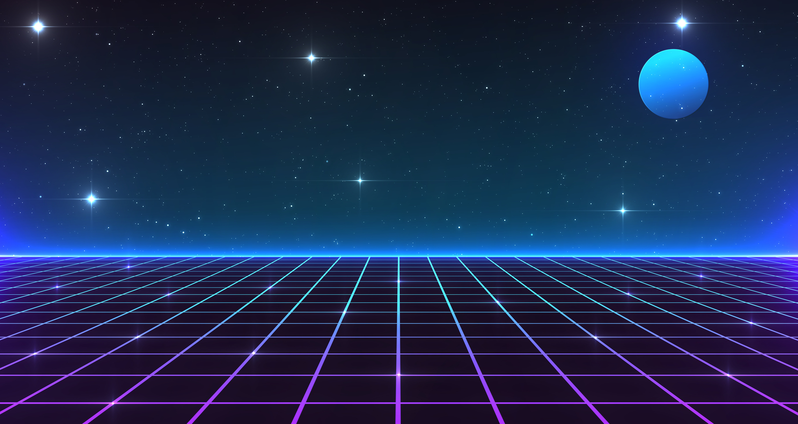 Retro Sci-Fi with Laser Grid Background 